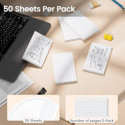 Index Cards 3x5 Inch, 300sheets, Flash Cards,Ruled Lined White Note Cards Paper For Studying, Schools Supplies, College, Office And Home Organization, Note Taking Supplies - color: White-6