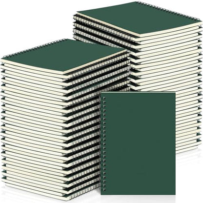 Yahenda 54 Pcs Spiral Notebooks Bulk, A5 8.3 x 5.5 Inch College Ruled Lined Notebooks, 100 Pages Soft Cover Journals for Students Classroom Office Back to School Supplies (Deep Green) - color: Dark Green