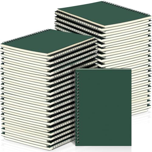 Yahenda 54 Pcs Spiral Notebooks Bulk, A5 8.3 x 5.5 Inch College Ruled Lined Notebooks, 100 Pages Soft Cover Journals for Students Classroom Office Back to School Supplies (Deep Green) - color: Dark Green
