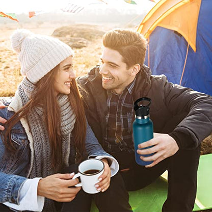 Volhoply 17oz Kids Insulated Water Bottle,Stainless Steel Water Bottles with Straw Lid,Reusable Metal Cups Water Bottle,Double Wall Vacuum Sports School Water Flask Keep Cold (Dark Night,1 Set) - color: Dark Night