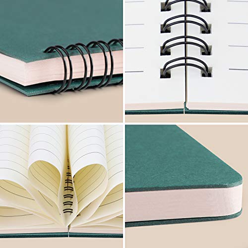 EUSOAR Hardcover Spiral Lined Subject Notebook, A5 160 Pages 1pcs 5.5"X8.3" College Ruled Travel Writing Notebooks Journal, Memo Notepad Sketchbook, School Office Business Diary Spiral Book Journal - color: Dark green, size: 1 Pack