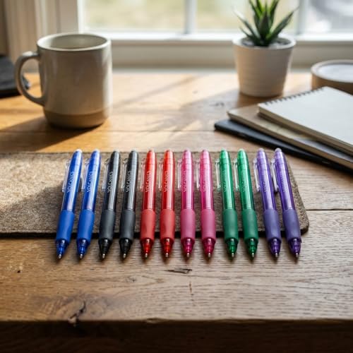 Volcanics Erasable Gel Pens 36 Pack, 6 Vibrant Colors, 0.7mm Fine Point Clicker Retractable Gel Ink Pens, Smooth & Refillable, Back to School Essentials for Home & Office Use - color: Multicolor