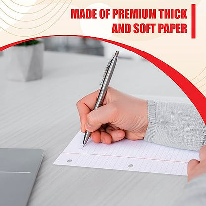 Notebook Paper Wide Ruled, Loose Leaf Paper Wide Ruled Notebook Paper Bulk, Lined Filler Paper for 3 Ring Binders - 10.5” X 8", for Student, College, School Classroom - 100 Sheets/Pack (12 Pack) - style: 12 Pack