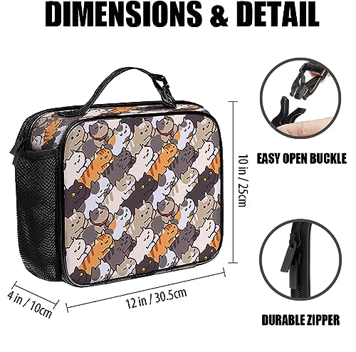 Cat Lunch Bag Reusable Insulated Lunch Box Keep Food Cooler Thermal Lunch Tote for Women Men - color: Cat