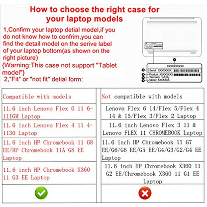 Protective Case for Lenovo Flex 6 11 6-11IGM/Flex 4 11 4-1130,Case for HP Chromebook 11 G8 G9 EE/Chromebook X360 11 G3 EE/ProBook X360 Fortis 11 G9(Not fit Flex 3 11) 11.6",Red - color: Red