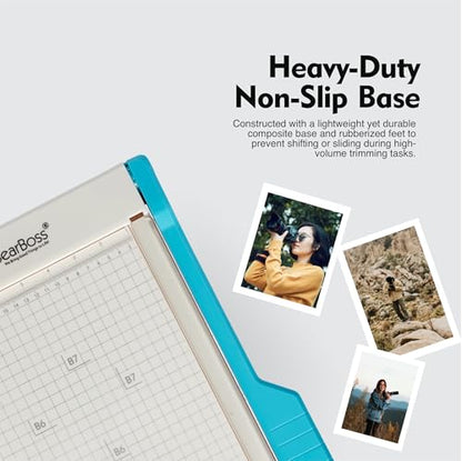 12 inch Paper Cutter, Guillotine Paper Cutter Heavy Duty, with Storage Worklion Precision Paper Trimmer with Safety Lock, Thickened Metal Based Cutting Board for Crafting Cardstock Photos