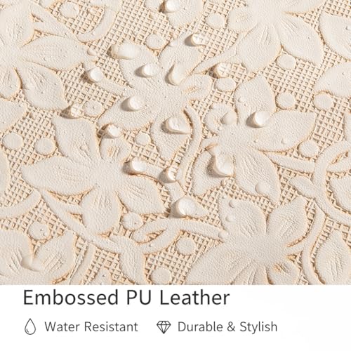 Kinmac Embossed PU Leather 360° Heavy Duty Protective Laptop Sleeve with Poacket (Apricot Floweret, 16 inch-16.2 inch) - color: Apricot Floweret, size: 16 inch-16.2 inch