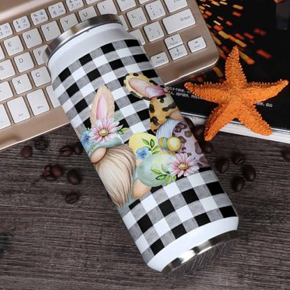 T&H XHome Easter 10oz Stainless Steel Tumbler with Lid & Straw-Double Wall Vacuum Insulated Travel Mug Gnome Eggs Spring Daisy Water Bottle Coffee Beverage Drinks Cup - size: 10 Ounces