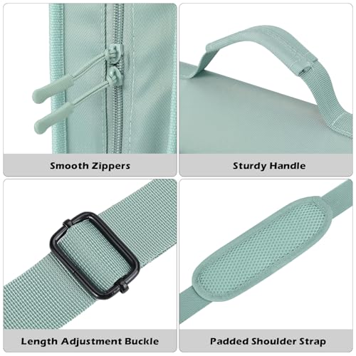 MoKo Zipper Binder, 2-Inch 3 Ring Binder with Multi-Pocket, 500 Sheet Capacity 5 Tab Expanding File Folder, Zipper Bag for School Office, Handle & Shoulder Strap - Green - color: Green