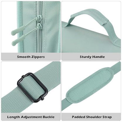 MoKo Zipper Binder, 2-Inch 3 Ring Binder with Multi-Pocket, 500 Sheet Capacity 5 Tab Expanding File Folder, Zipper Bag for School Office, Handle & Shoulder Strap - Green - color: Green