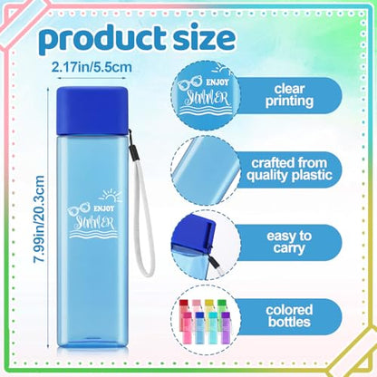 Rtteri 24 Sets Water Bottles Bulk Back to School 17 oz Summer Party Favors for Kids Plastic Reusable Water Bottles Classroom Prizes Student Gifts from Teachers for Pool Beach Kindergarten Party Supply