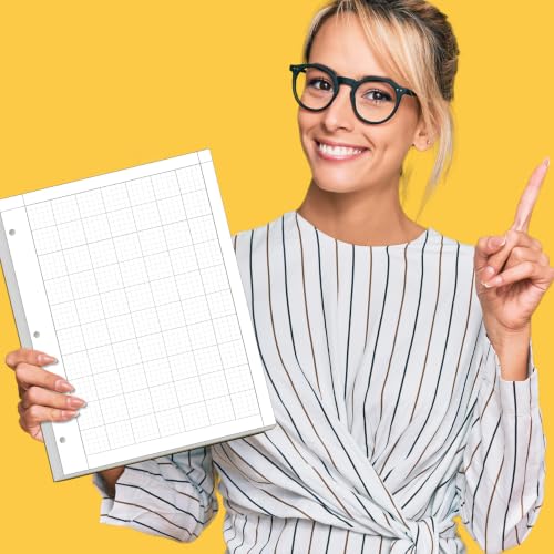 Yaridar Engineering Computation Pad - 50 Sheets/100 Pages Graph Paper, 5 x 5 Graph Rule on Back, 3-Hole Engineering Notebooks, 100 Gsm White Tint Paper, 8-1/2" x 11" - size: 1-Pack, style: 3-Hole-Black