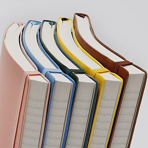 B5 College Ruled Notebooks - 2 Pack B5 Large Journal Notebooks with 376 Numbered Pages,100gsm Thick Lined Paper,Soft PU Leather Cover,7.6 X 10 inch(PINK) - color: Pink