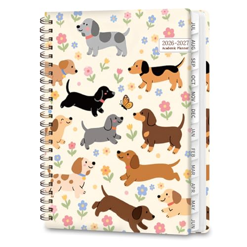 Planner 2026-2027, Weekly and Monthly Academic Year Calendar Planner, July 2026 - June 2027, Daily Agenda Book for Office School Supplies, A5(6.3'' x 8.5'') - color: 2607-Dachshund, size: 6.3"x8.5"(Jul 2026-Jun 2027)