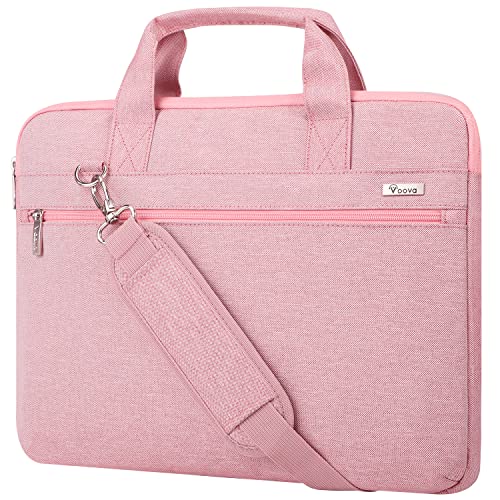 Voova Laptop Bag 15.6 Inch, 360° Protective Computer Case Sleeve Compatible with MacBook Air 15, MacBook Pro 15/16, 15-16” Lenovo Asus Acer Dell Hp, Waterproof Slim Briefcase for Women, Pink - color: Pink, size: 14-15.6 inch