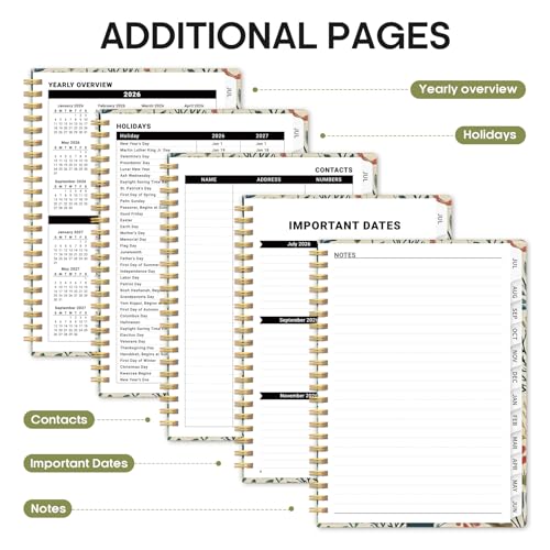 Planner 2026-2027, Academic Year Weekly and Monthly Calender Planner, from Jul 2026 - Jun 2027, Spiral Bound School Planning Book, Perfect for Teacher, Student, Women & Men, A5 (6.3" x 8.5"), Herbs - color: B-Herbs, size: (6.3"x8.5")a5