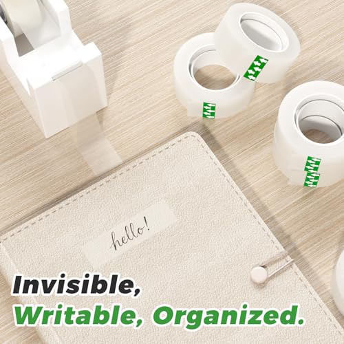 SWRT Invisible Tape Refills, 24 Rolls, 3/4 in x 800 in, Matte Finish | Blends into Paper; Easy to Write On; Neat Paper Repairs; Quick Label Fixes; Fits Tape Dispensers; Office, School, Home