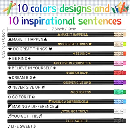 Eersida 80pcs Color Changing Pencil Bulk Back to School Pencils with Eraser Encourage Saying Thermochromic Fun Pencils for Kids Students Classroom First Day of School Gifts (Positive) - style: Positive