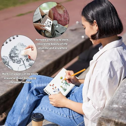 10 Pcs Sketch Book Bulk 9 x 12 in 400 Sheets Top Spiral Bound Sketch Pad Drawing Paper 40 Sheets Each Acid Free Mixed Media Sketchbook 68lb/100gsm Art Supplies for Beginner Artist - size: 9x12in, style: 10 Pack-Total 400 sheets