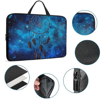 Laptop Sleeve Bag with Handle Computer Protective Soft Cover Case for 14 Inch 13 Inch Laptop,Blue Dream Catcher - color: Blue Dream Catcher