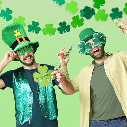 Cholemy 48 Pieces St. Patrick's Day Pens Bulk Lucky Shamrock Ballpoint Pen Retractable Irish Green Clover Black Ink for St. Patrick's Day Party Gift Supplies Favors - style: St. Patrick's