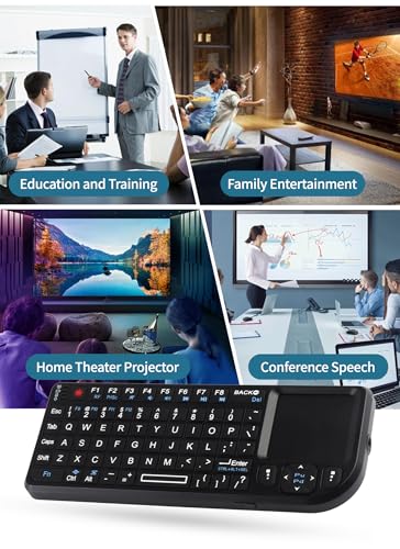 125 Mini Keyboard with Touchpad, 69 Keys USB Keyboard, Portable, Wireless Bluetooth, 3-in-1 Multifunction-100-RF for PC/Tablets/TV//Smartphones