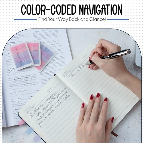 Essex Wares - 300 Pieces - Transparent Sticky Notes Tabs with Case - 5 Light Pastel Colors - 3 Cases - 1.8" x 0.4" - 60 Pieces - Pop Up Index Tabs - Book Flags for Annotating - Book Sticky Tabs - color: Light Pastel Colors