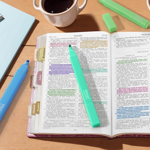 Highlighters, 8Pcs Highlighters Pastel, Quick Dry, Chisel Tip, Aesthetic Bible Highlighter No Bleed - color: Bright colors