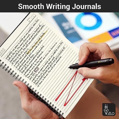 EUSOAR College Ruled Spiral Notebook, B5 6Packs 7.3"x10.2" 120 Pages Black Hardcover Ruled Travel Writing Notebooks Journal, Memo Notepad Sketchbook, Students Office Business Subject Diary Book - color: Black, size: 6Packs