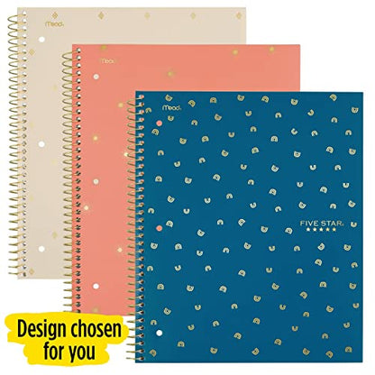 Five Star Spiral Notebook + Study App, 1 Subject, College Ruled Paper, 8-1/2" x 11", 80 Sheets, 1 Count, Selected Design Will Vary (820156F) - color: Design Chosen For You
