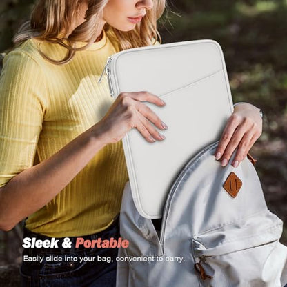 MoKo 9-11 Inch Tablet Sleeve Bag Carrying Case with Accessory Pocket | Fits iPad Air 11-inch M4, iPad Pro 11-inch M5, iPad A16 11-inch, iPad 10/9/8/7th and Tab S9/S8 11-inch, Gray + White - color: Gray + White, size: 9-11 Inch
