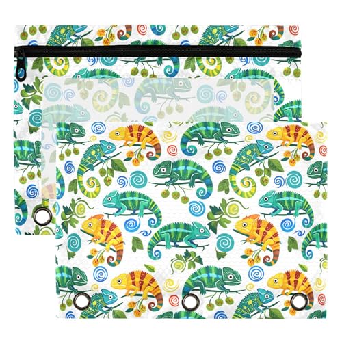 Insect Beetle Ladybird Binder Pouches 3 Ring for Boys Girls School Office College Supplies Nature Bug Butterfly Dragonfly Bees Pencil Pouches Case Bag with Clear Window and Zipper 2 Pack - color: Insect