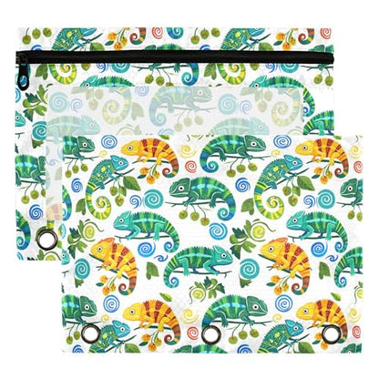 Insect Beetle Ladybird Binder Pouches 3 Ring for Boys Girls School Office College Supplies Nature Bug Butterfly Dragonfly Bees Pencil Pouches Case Bag with Clear Window and Zipper 2 Pack - color: Insect