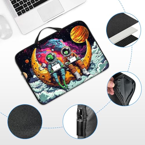 10" Laptop Sleeve with Handle, Alien Astronaut Water‑Resistant Tabet Carrying Case for 11 inch iPad 2025/11" iPad Air M3/ 11" iPad Pro M5 M4/ 11" Galaxy Tab S9 S8 / Lenovo Tab M11 - color: Alien astronaut, size: 10-11 inch Devices