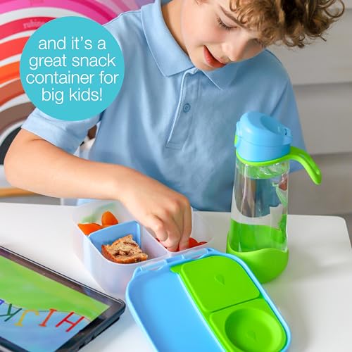 b.box Mini Lunch Box Kids | 4.25 Cup Leak Proof Bento Box for Kids Ages 3+ | 3 Compartment Snack Containers, School Lunch Container, Dishwasher Safe, BPA-Free, PFAS-Free - Indigo Rose - color: Indigo Rose, size: 1-pack