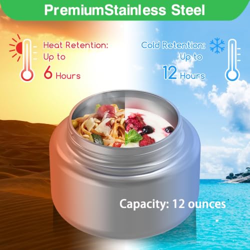 Bento Box for Kids - Leak-Proof Bento Lunch Box with Insulated Thermo Food Jar - 4 Compartments, 1 Removable Divider, 1 Spoon, 1 Fork - Dishwasher Safe, BPA-Free (Green) - color: Green