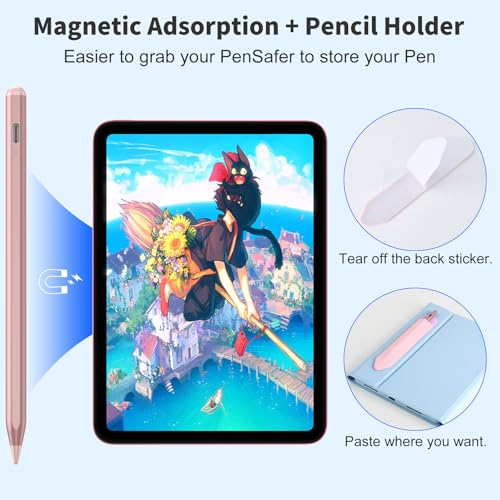 Stylus Pen for iOS&Android Touch Screens, Active Pencil for Samsung, Smart Digital Stylus Pens for Lenovo/Huawei/Vivo/Mi Tablets, iPhone/Google Pixel Smart Phones Drawing&Writing (Rose Gold) - color: Rose Gold