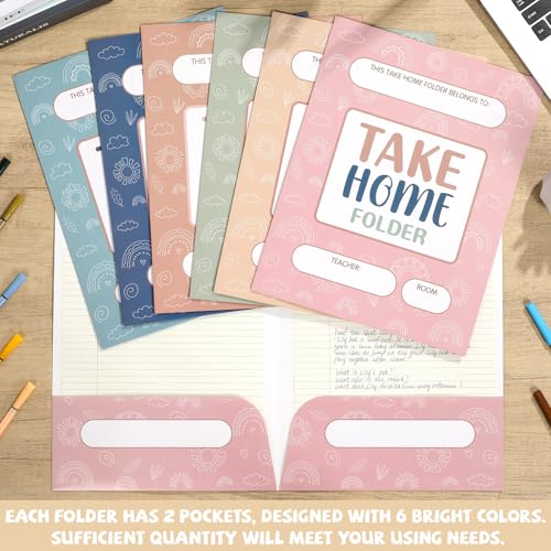 24PCS Homework Folders with 2 Pocket Back to School Take Home Folders Bulk for Students Letter Size Boho Classwork Organizer for Home Office Teachers Educational Supply 9.45 x 12.2 Inch - style: Boho