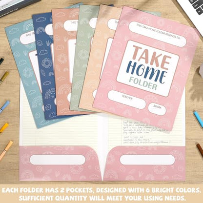 24PCS Homework Folders with 2 Pocket Back to School Take Home Folders Bulk for Students Letter Size Boho Classwork Organizer for Home Office Teachers Educational Supply 9.45 x 12.2 Inch - style: Boho