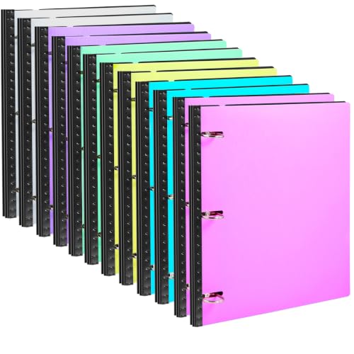 WOT I 12-Pack 1 Inch Telescoping 3 Ring Binder, Expandable Flexible Binder - Patented Design for Easy Portability, Holds 8.5"x11" Paper, Perfect for School, Office&Home Organization - color: Pastel Assortment -No Front Cover, size: 1 Inch