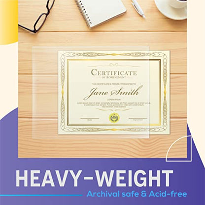 GOLD SEAL No Holes Sheet Protectors, Bulk Pack, Letter Size (8.5 x 11 Inch), Heavyweight Clear View Sheet Protectors, Top Loading, Document Protectors, Artwork Protectors,(50 Pack) - style: 50 Pack