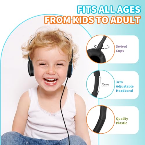 36 Pack Bulk Headphones for Classroom School, Durable Wholesale Wired Headphones for Kids Student Boys Girls Adults | Durable, Wholesale, Wired, For Kids Student Boys Girls Adults - size: 36 pack Black