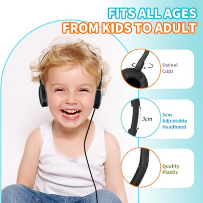 36 Pack Bulk Headphones for Classroom School, Durable Wholesale Wired Headphones for Kids Student Boys Girls Adults | Durable, Wholesale, Wired, For Kids Student Boys Girls Adults - size: 36 pack Black