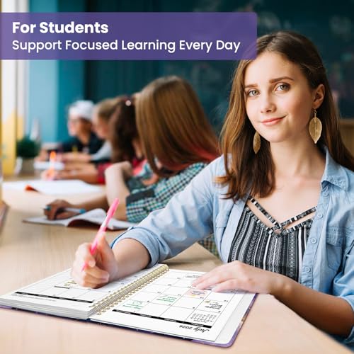 Planner 2026-2027, Academic Year Weekly and Monthly Calender Planner, from Jul 2026 - Jun 2027, Spiral Bound School Planning Book, Perfect for Teacher, Student, Women & Men, A4 (8.5" x 11"), Cosmic Amethyst - color: L-Cosmic Amethyst, size: (8.5"x11")a4