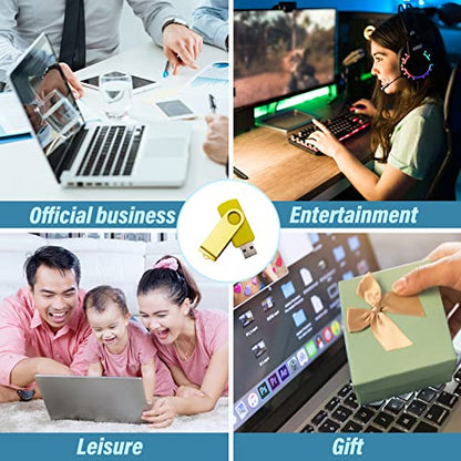 4GB USB Flash Drives Memory Sticks U Disk Thumb Drive Pen Drives for Pupil Students' Presents&Teachers' Gifts (Yellow)