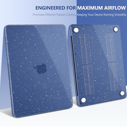 Batianda StarryMist Case for MacBook Neo 13 Inch 2026, Starry Indigo | 4-in-1 Bundle Subtle Glitter Mist Finish, Slim Lightweight Shell, Everyday Protection for MacBook Neo 13 Inch Model A3404 - color: Glitter‌ Indigo