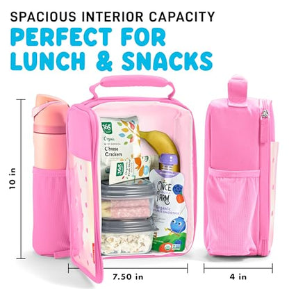 Fit & Fresh Lunch Box For Kids, Boys & Girls, School, Camp, Insulated Bag With Shoe Charm Slots For Personalization, Holographic Pink - color: Holographic Pink