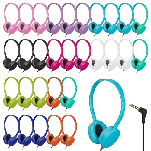 30 Pack Bulk Headphones Multi Color for Classroom School,Wholesale Durable Earphones Class Set for Students Teens Children and Adult | For Classroom School - size: 30 pack Multi Color