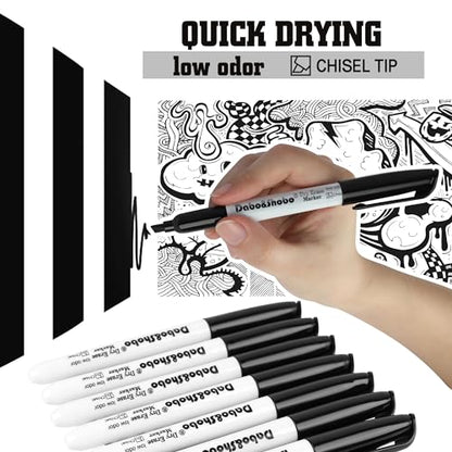 Dabo&Shobo Dry Erase Markers Bulk, 120 Count Black Whiteboard Markers, Low Odor Dry Erase Markers, Chisel Tip, Suitable for School, Office, or Home