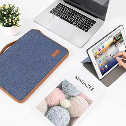 DOMISO 14 inch Laptop Case Sleeve Protective Cover Compatible with 15 inch MacBook Air M4 M3 M2,MacBook Pro,14-15 inch HP Dell ASUS Lenovo Chromebook,Waterproof Computer Cases Bag with Handle,Blue - color: Blue, size: 15" for Macbook Air